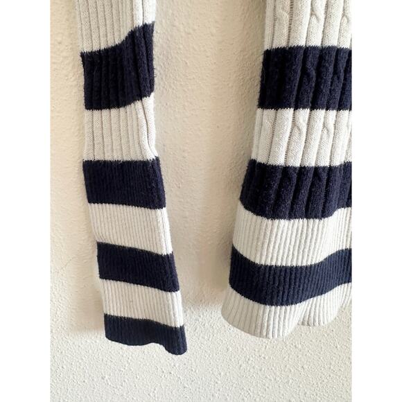 Y2K Navy & White Stripe V-Neck Sweater - Picture 4 of 8
